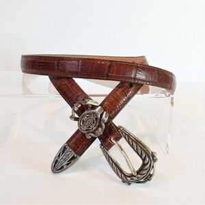 Brighton Brown Croc Leather Belt L/34